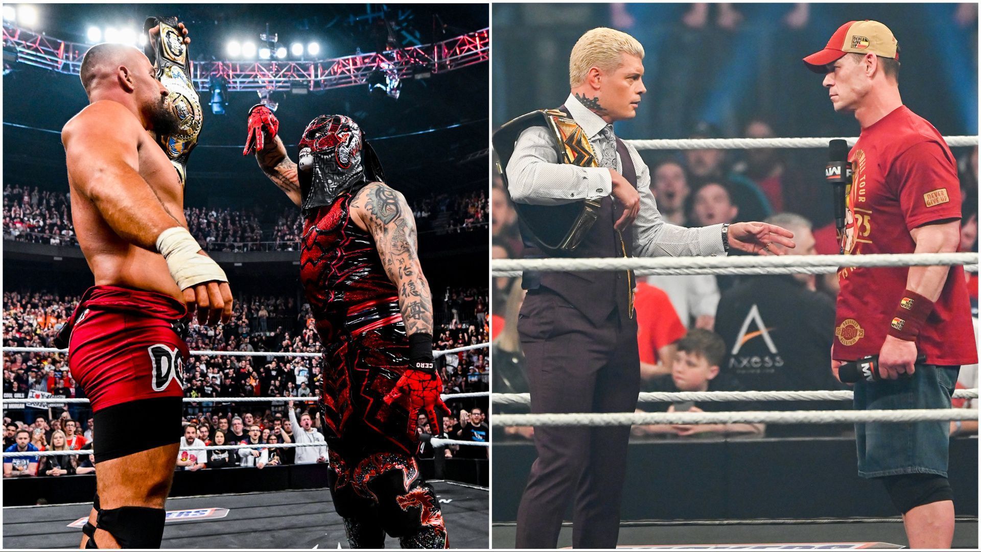 Bron Breakker, Penta, Cody Rhodes, and John Cena on WWE RAW