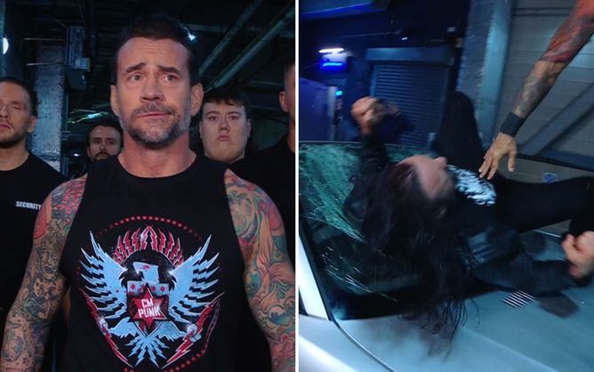 [PHOTO] CM Punk's epic reaction to seeing Drew McIntyre being sent through a car glass on SmackDown