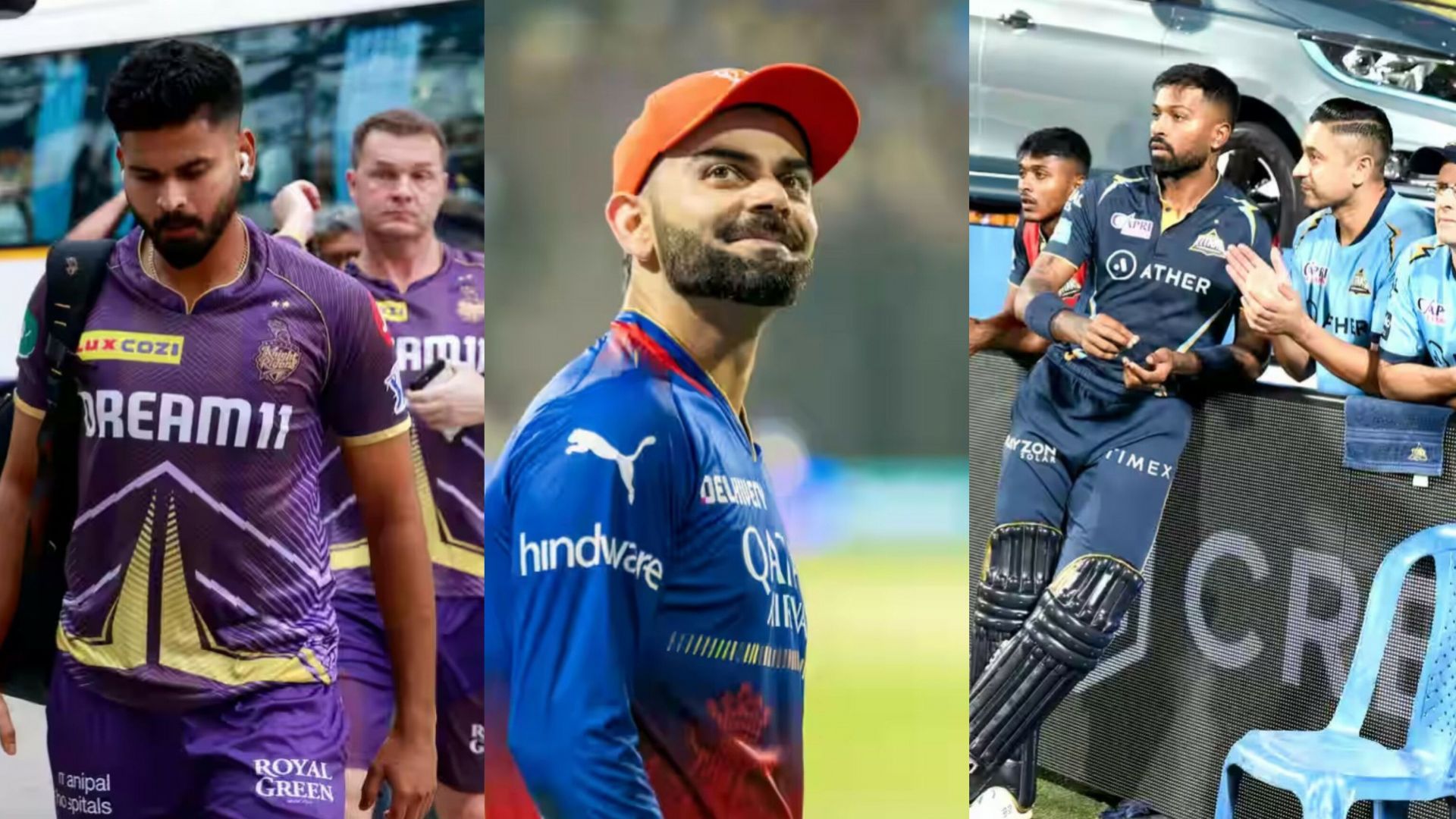 Shreyas Iyer, Virat Kohli and Hardik Pandya (Image: IPLT20.com/BCCI