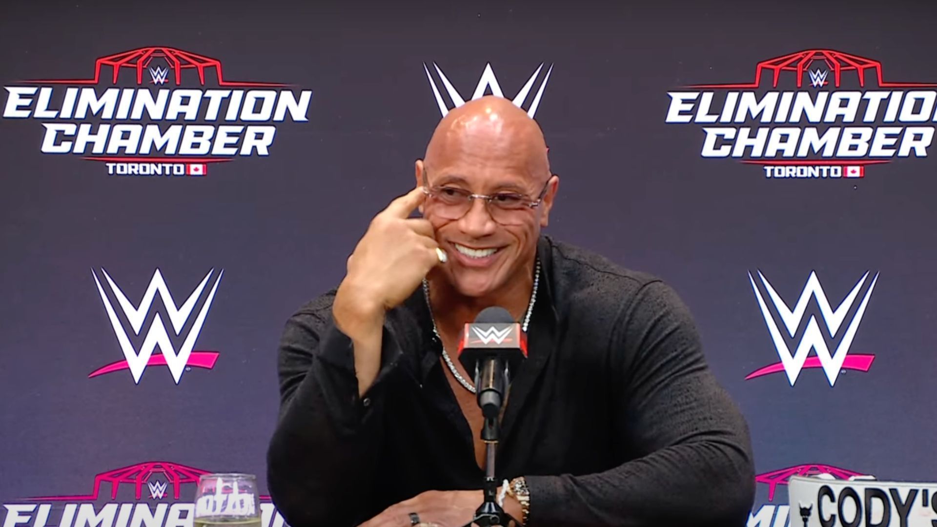 The Rock addressed the media after the show [Image: WWE on YouTube]