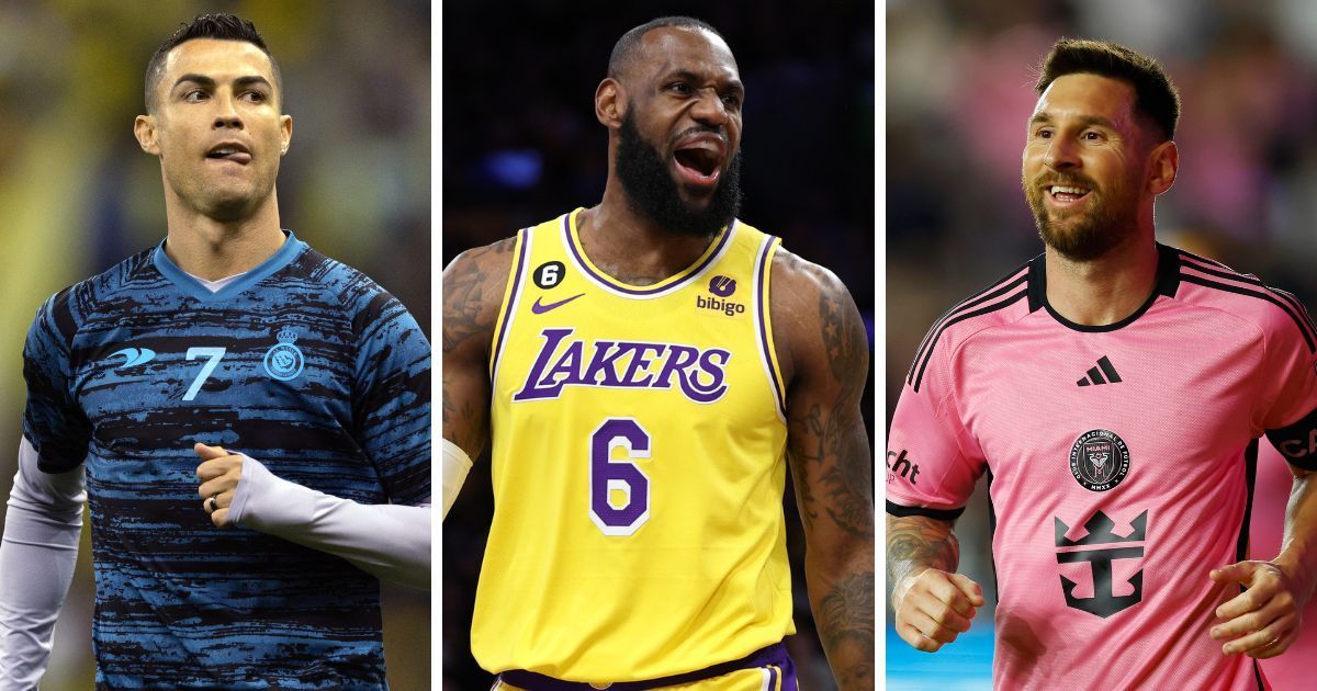 Cristiano Ronaldo (left), LeBron James (center) &amp; Lionel Messi (right) - (Image: All images from Getty)