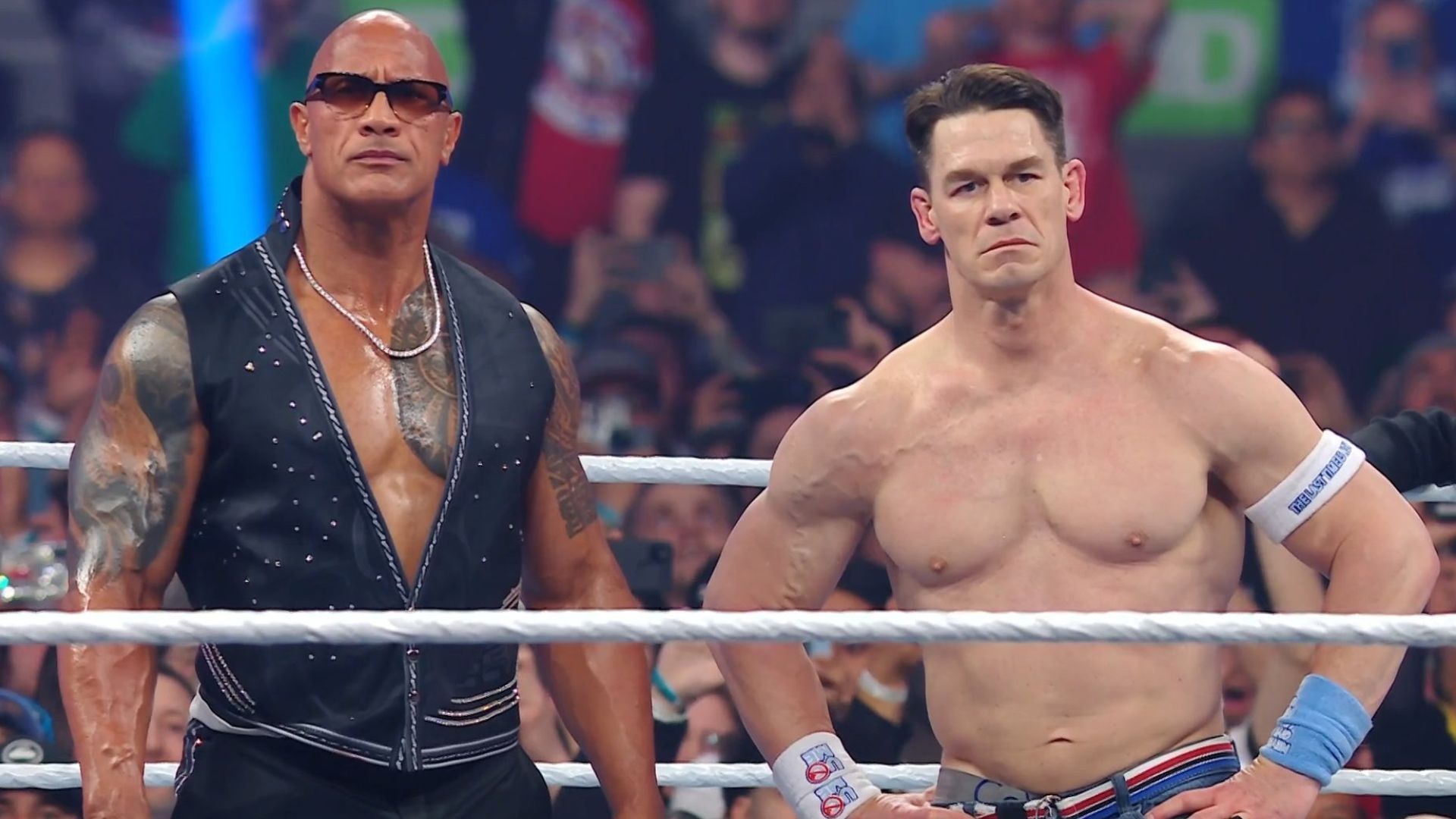 John Cena and The Rock are scary together [Image credits: WWE X handle]