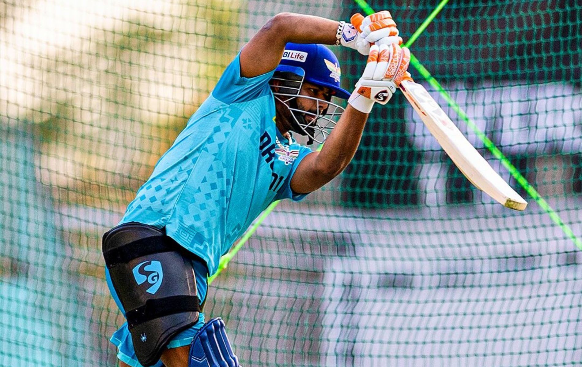 Rishabh Pant during a practice session. (Pic: Instagram/lucknowsupergiants).