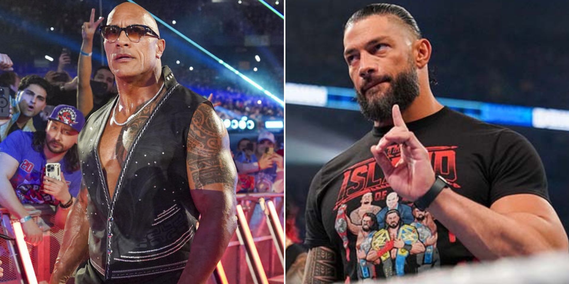 Roman Reigns and The Rock are cousins (Images via WWE.com)