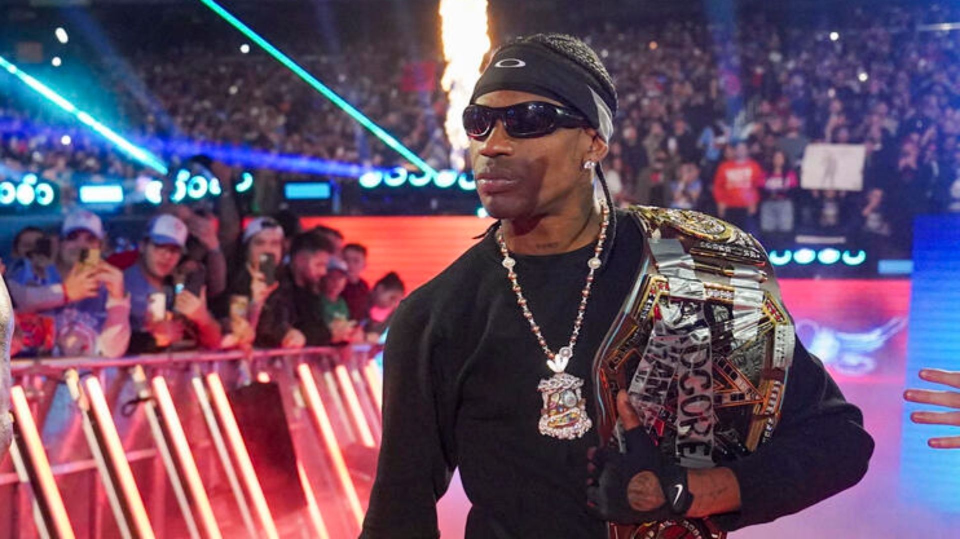 Will Travis Scott compete in a match in WWE? (Photo Credit:WWE.com)