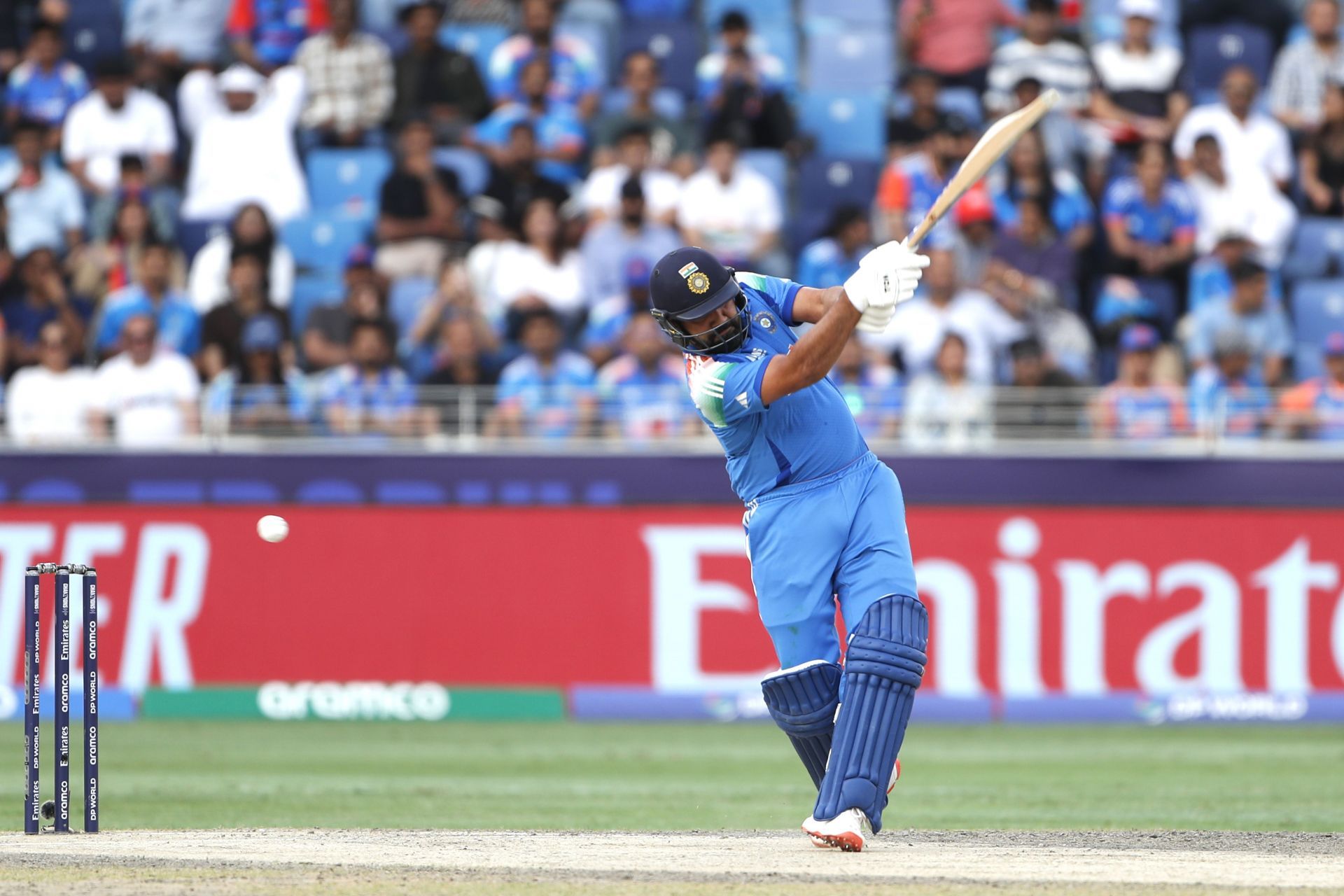 Rohit Sharma struck seven fours and three sixes during his 76-run knock. [P/C: Getty]