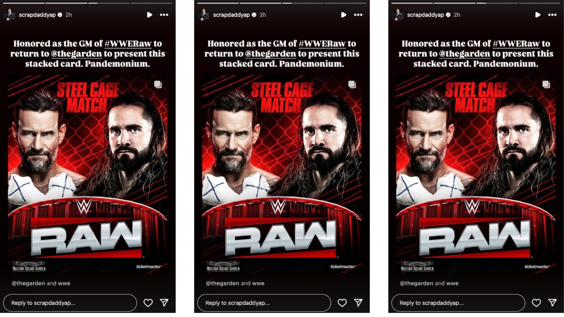 Pearce hyped tomorrow&#039;s edition of RAW [Image credit: Screenshot of Adam Pearce&#039;s Instagram story]