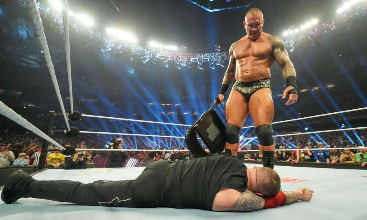 Randy Orton returned at WWE Elimination Chamber 2025 to attack Kevin Owens. [Photo credit: WWE.com]