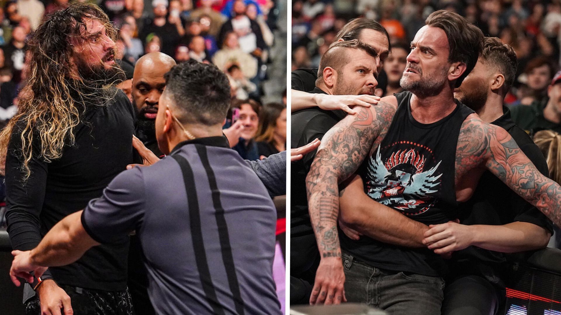 Seth Rollins and CM Punk brawled again last night on WWE RAW [Image Credits: WWE.com]