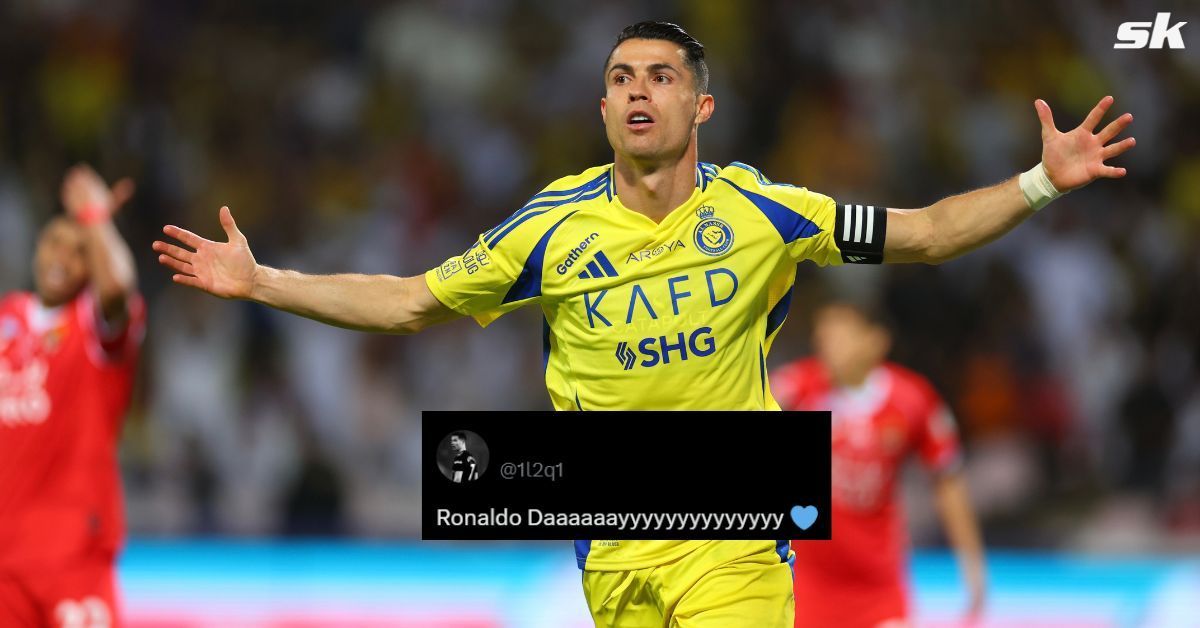 Fans react as Cristiano Ronaldo captains Al-Nassr in Saudi Pro League clash against Al-Kholood (Source: Getty, X/@1l2q1)