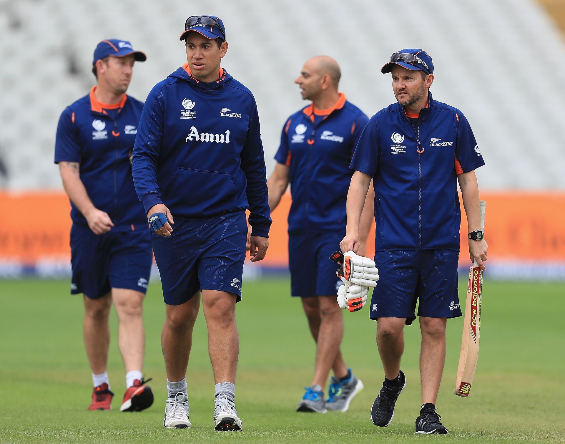 Hesson (extreme right) was 38 when he assumed the role of the Blackcaps head coach (File image; Getty).