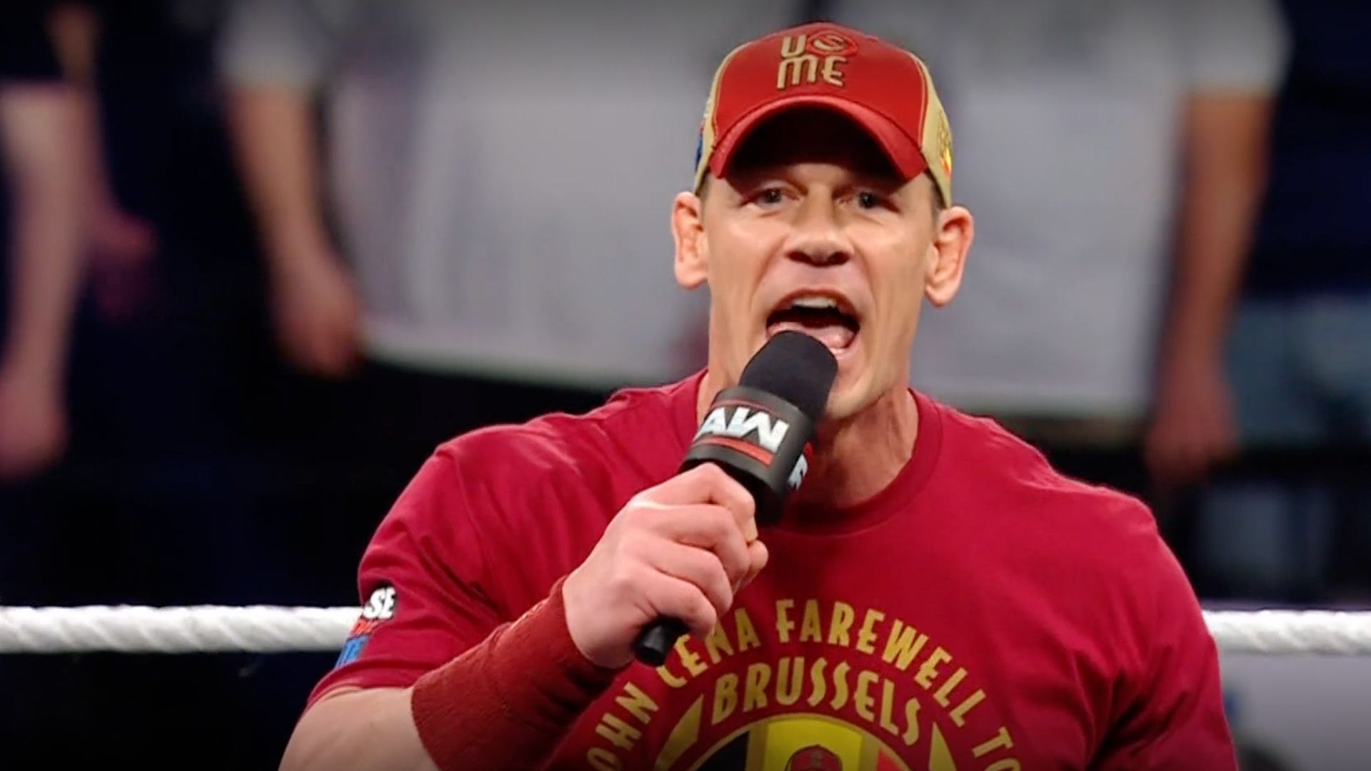 John Cena on RAW in Brussels. (Image from Sony LIV live stream)