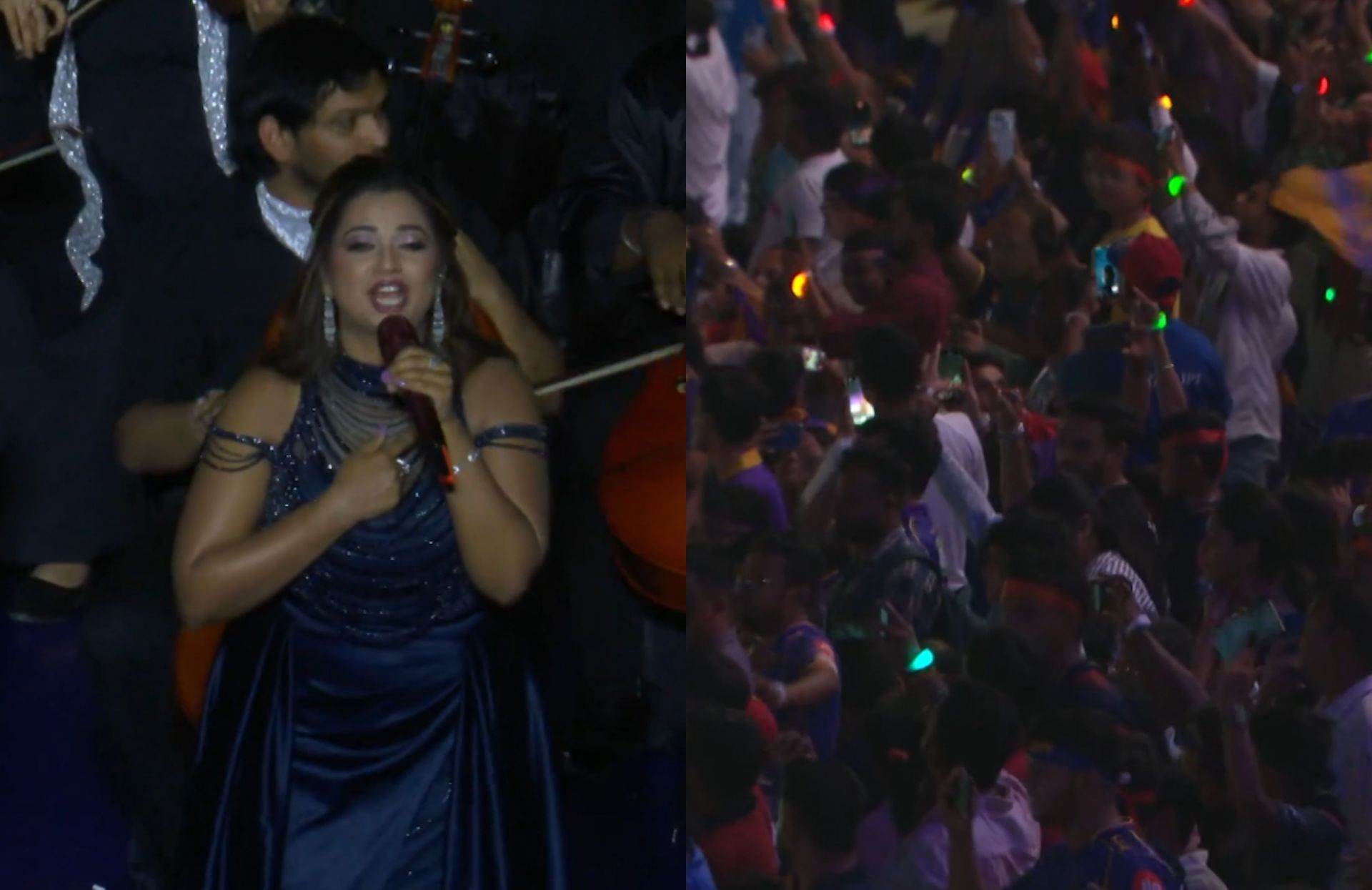 Shreya Ghoshal performing at the IPL 2025 opening ceremony. (Image: Star Sports/X)