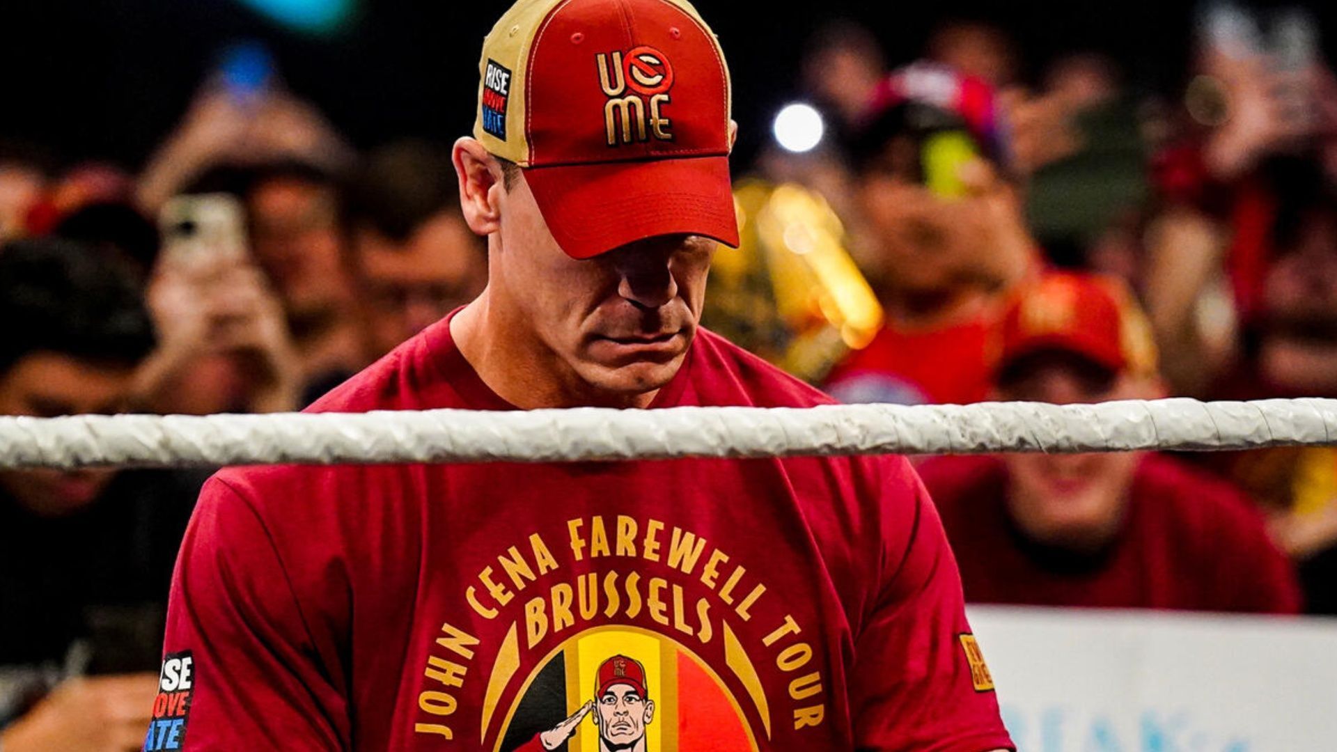 John Cena pauses for a brief moment before entering the ring (Image via WWE.com).