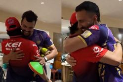RCB bowler visits KKR dressing room to meet former mates ahead of IPL 2025 opening match [Watch]
