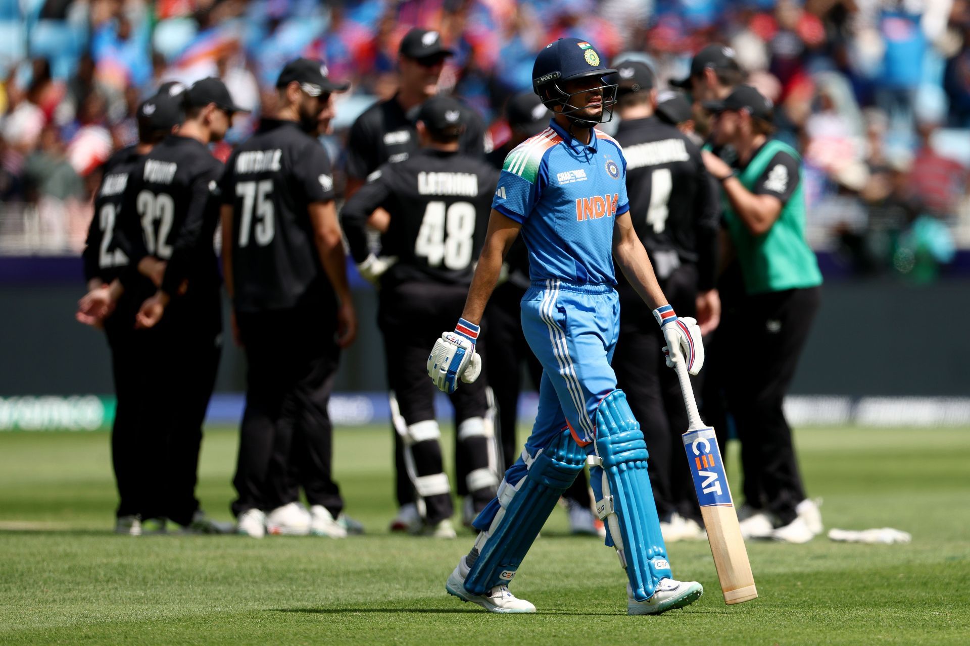 Shubman Gill managed only two runs in India&#039;s 2025 Champions Trophy Group A game against New Zealand. [P/C: Getty]