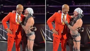 Byron Saxton sends a message after Rhea Ripley surprises him at WWE Live event