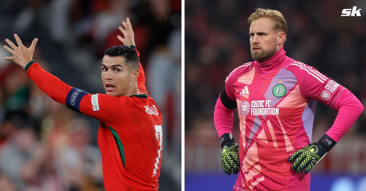 Kasper Schmeichel lifts lid on his friendship with Cristiano Ronaldo (Both images from Getty)