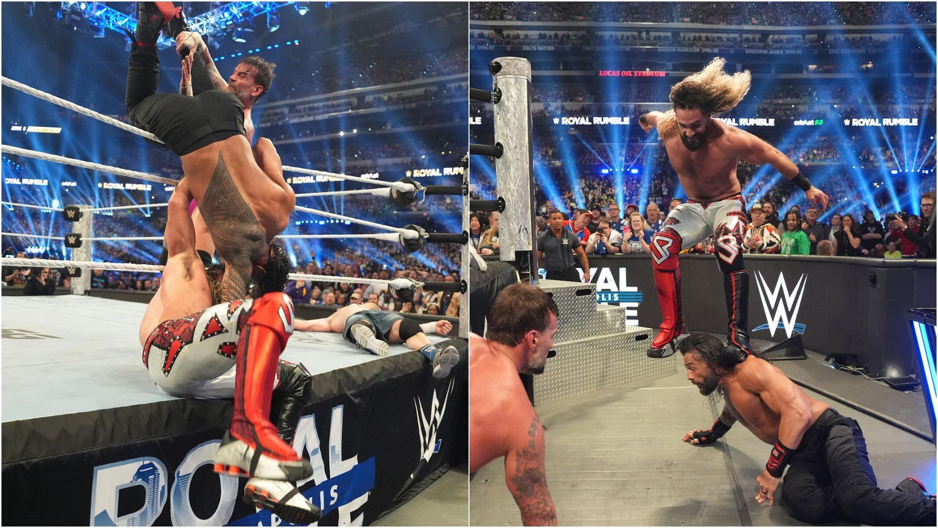 The OTC was eliminated from The Royal Rumble by CM Punk and written off by Seth Rollins, both of whom were in the Chamber [Images:WWE.com]