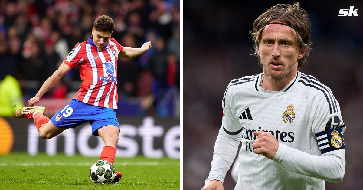 Julian Alvarez in action (left) &amp; Luka Modric (right) - (Image: All images from Getty)