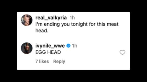 Ivy Nile fires back at the champion on Instagram. [Image credit: Lyra Valkyria's Instagram]