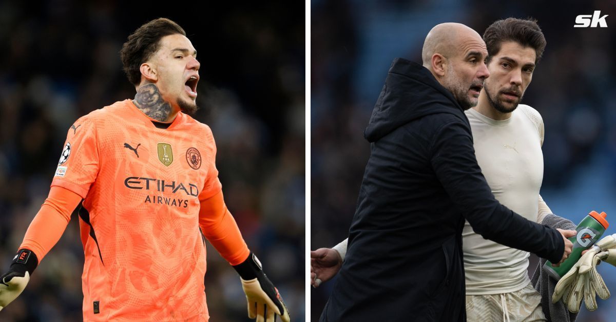 L to R: Ederson and Pep Guardiola (All images sourced from Getty)