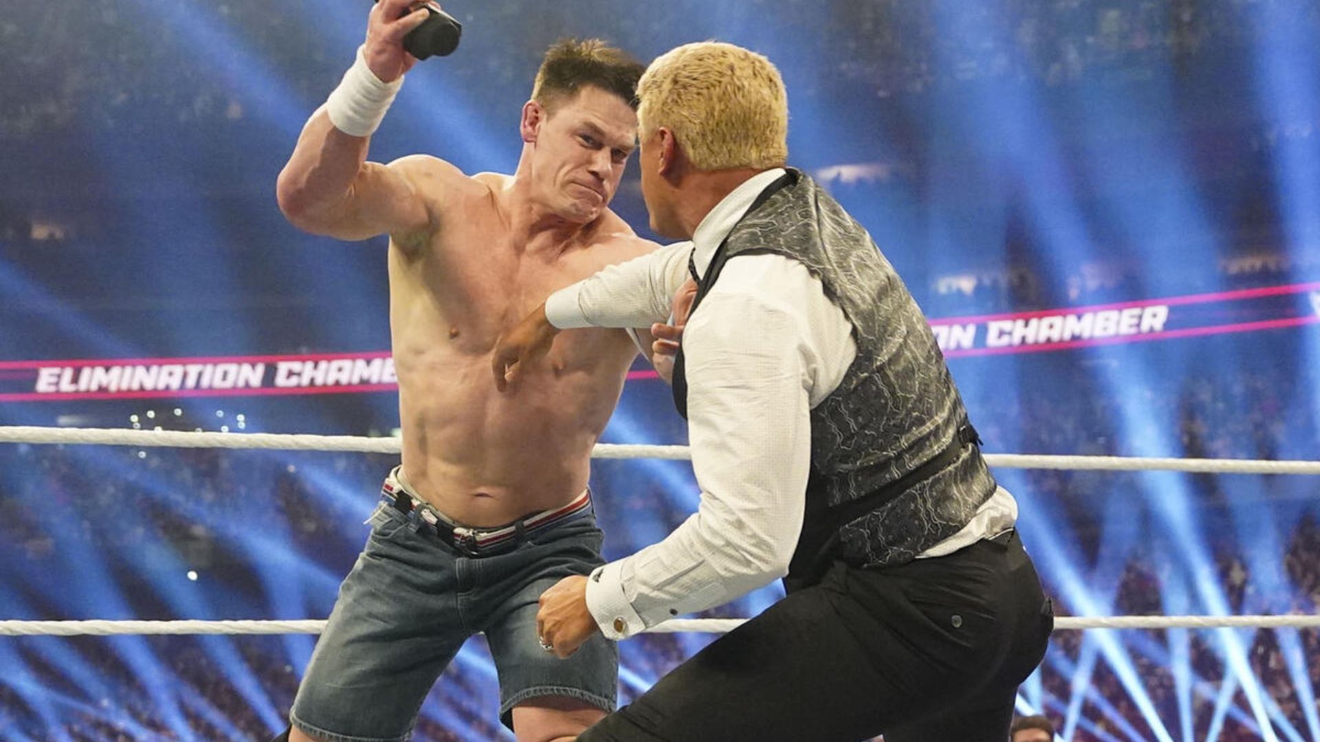 John Cena attacked Cody Rhodes at Elimination Chamber [Image: WWE.com]