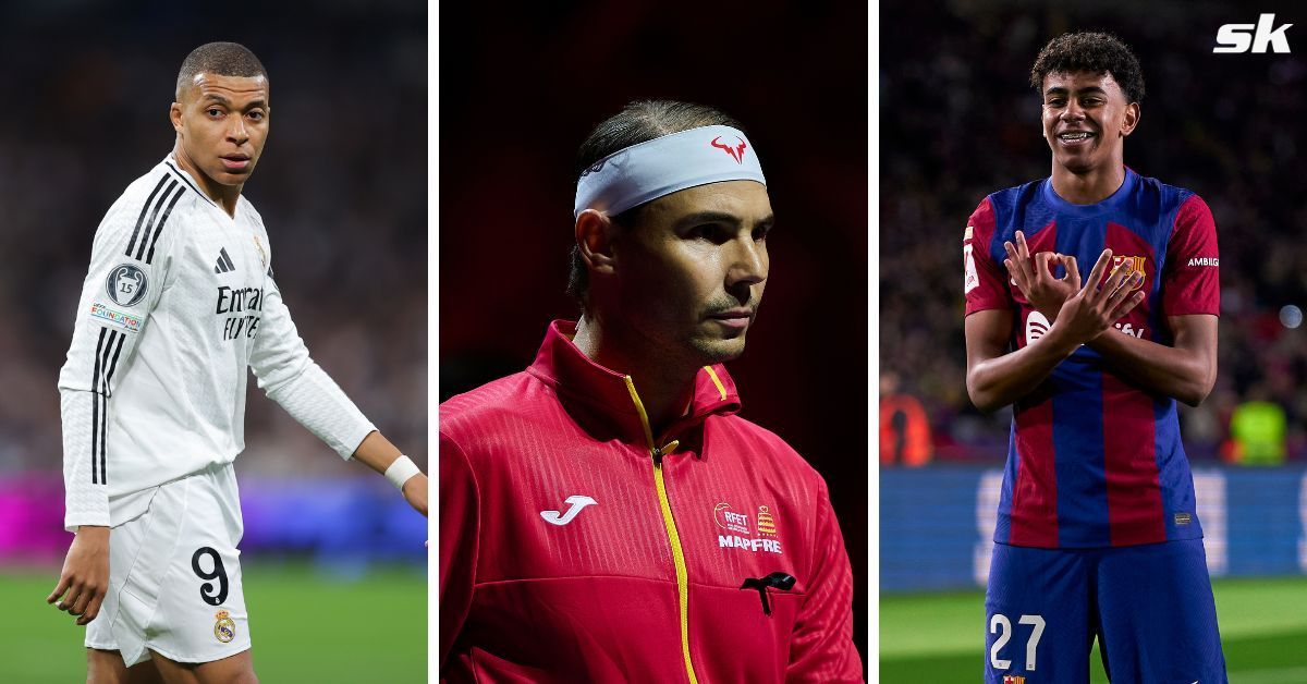 L to R: Kylian Mbappe, Rafael Nadal, and Lamine Yamal (All images sourced from Getty)