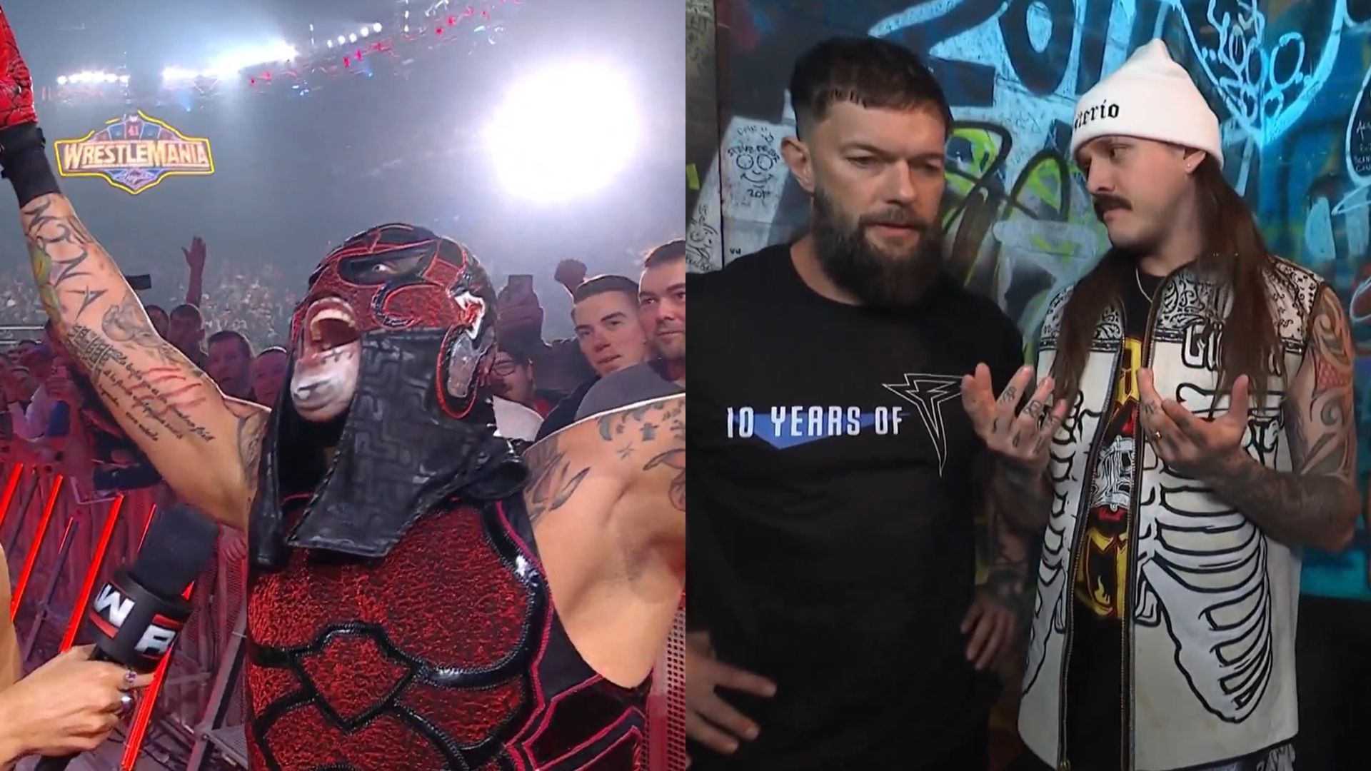 Penta El Zero Miedo (left) and Finn Balor with Dominik Mysterio (right) [Image Credits: WWE