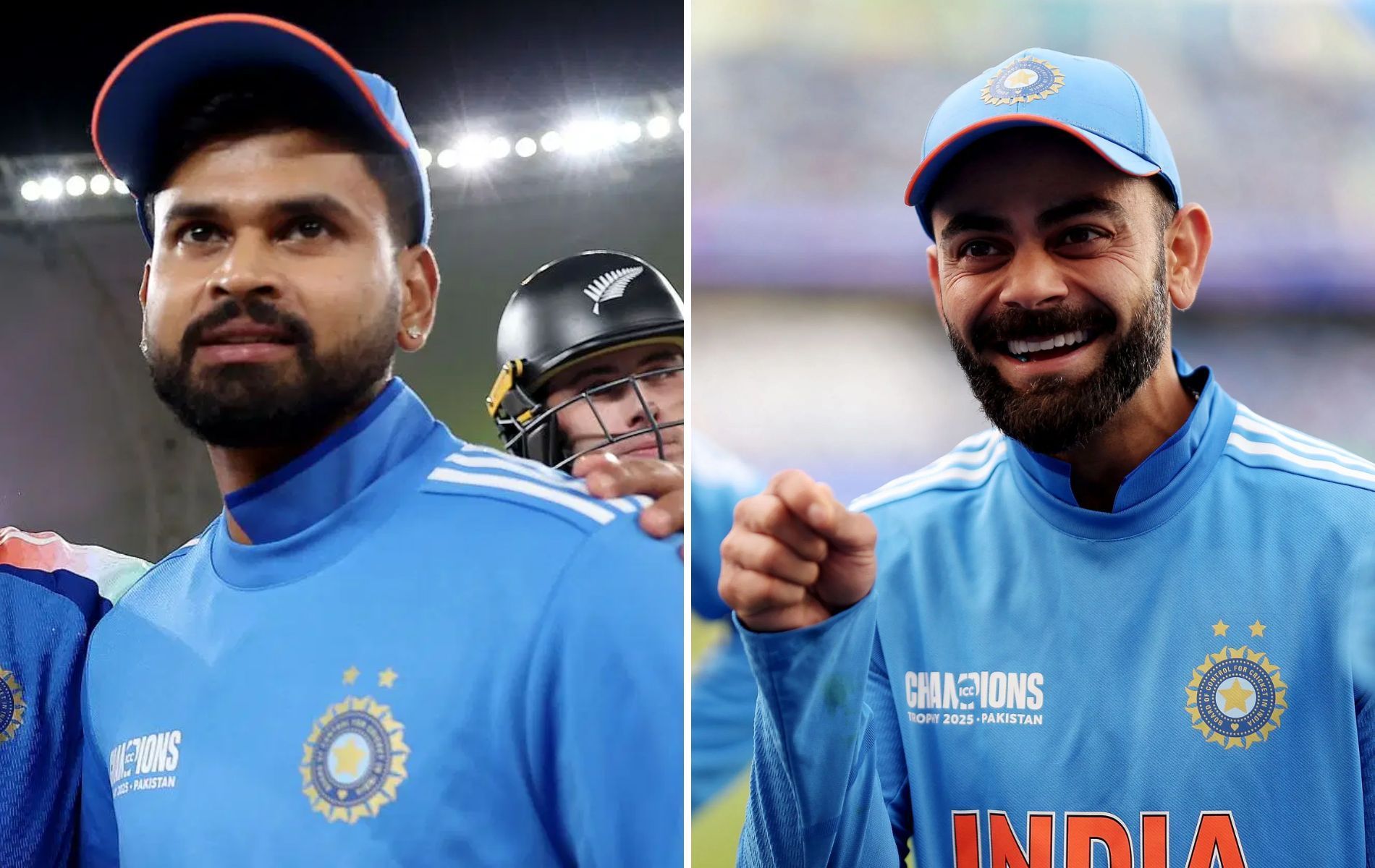 Shreyas Iyer (left) and Virat Kohli (right) were involved in a funny exchange during IND vs NZ match. (Pics: Getty Images).