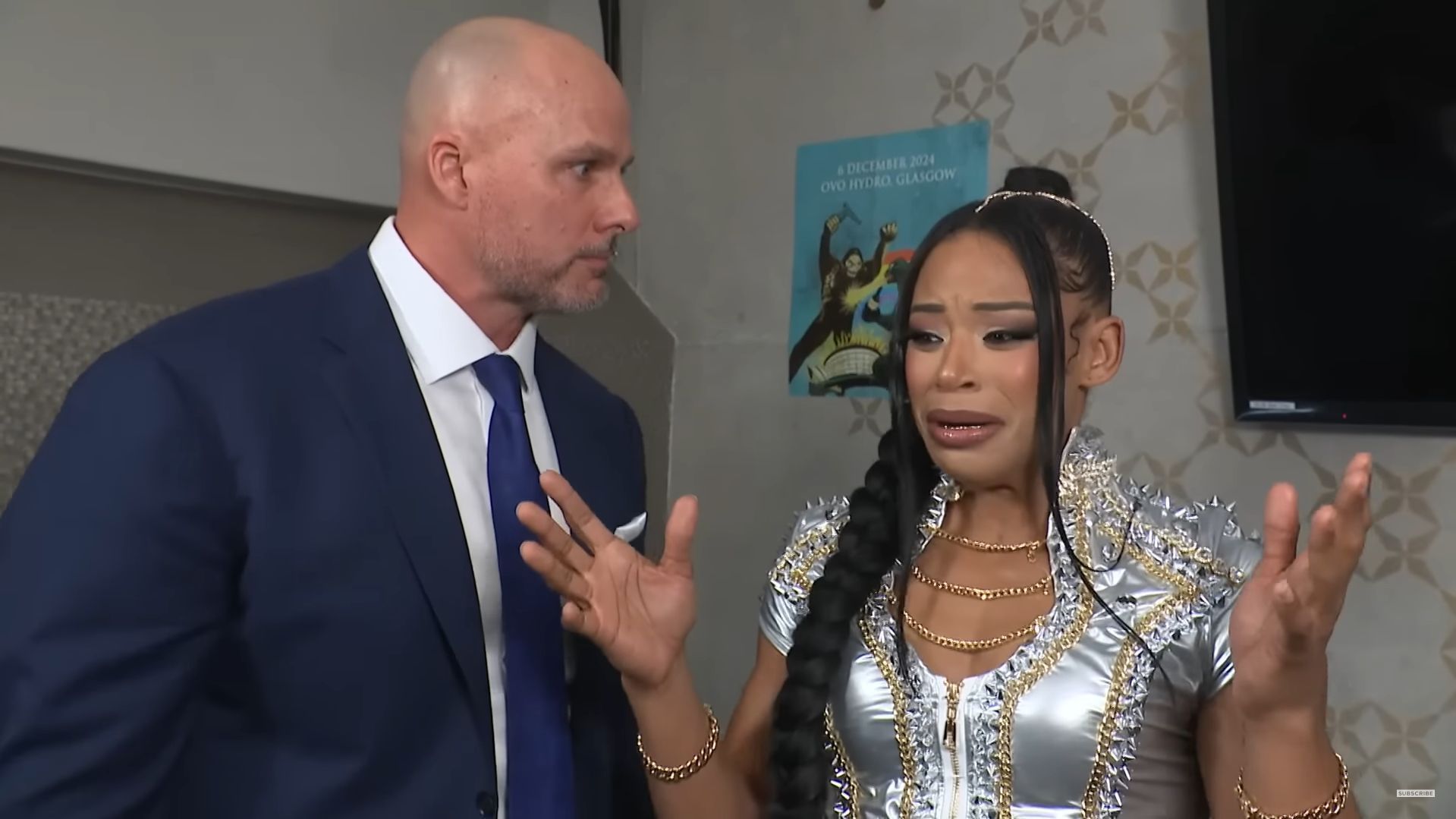 Pearce shares the big news with Bianca (via WWE