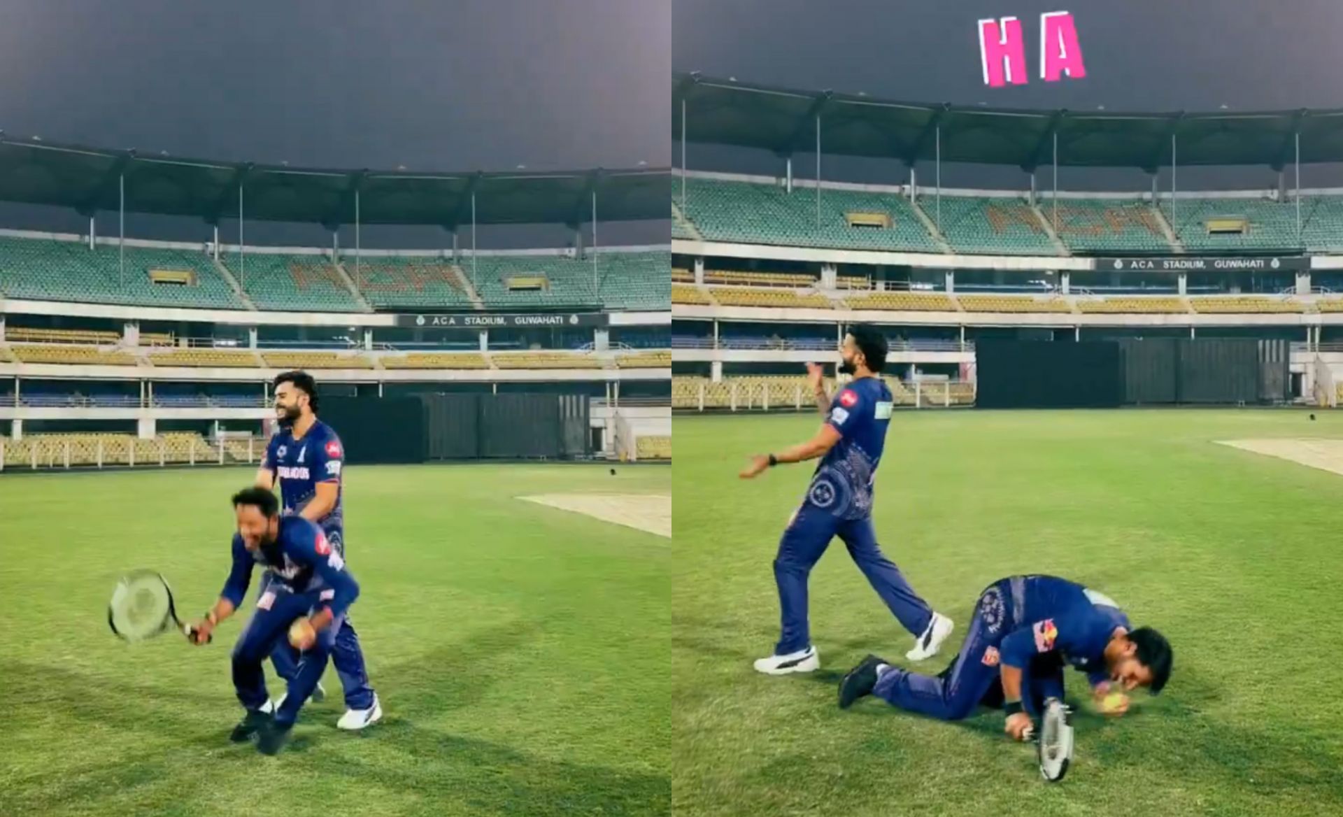 Dhruv Jurel and Riyan Parag at RR camp ahead of IPL 2025. (Image: rajasthanroyals/Instagram)