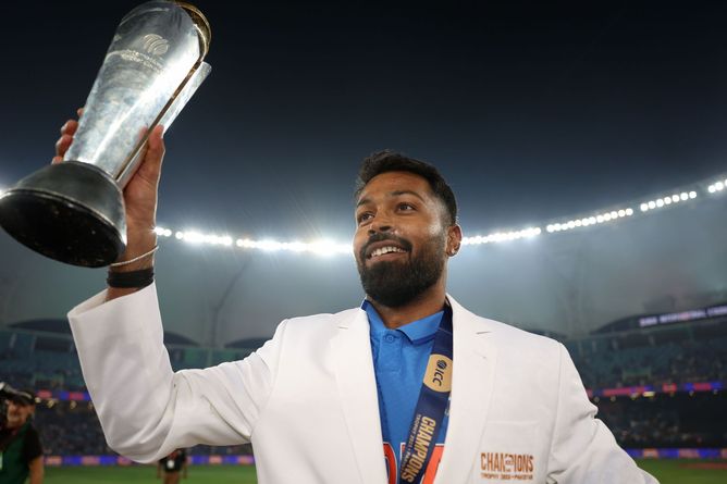 "I don't think anyone can hit the ball the way he can" - Hardik Pandya's massive praise for teammate after India's 2025 Champions Trophy win