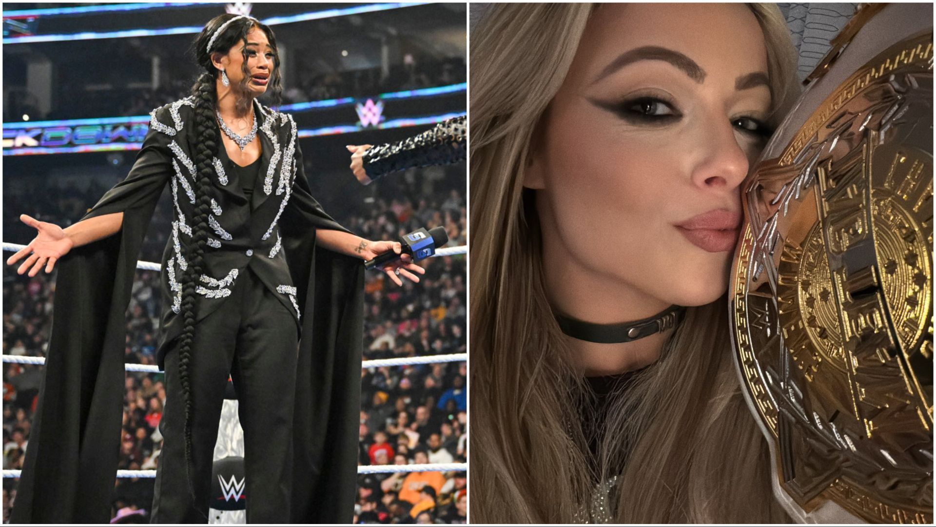 Bianca Belair on WWE SmackDown, Liv Morgan with the Women