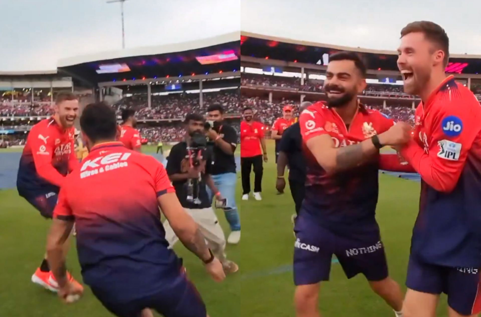 Virat Kohli having fun with Phil Salt at RCB Unbox event. (Images: RCB/X)