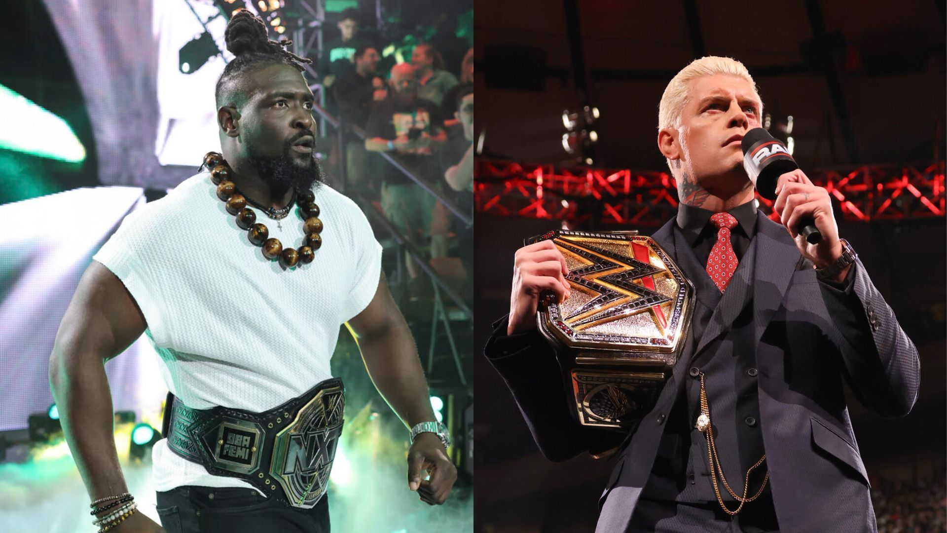 Oba Femi (left), Cody Rhodes (right) (Image Credits: WWE.com)