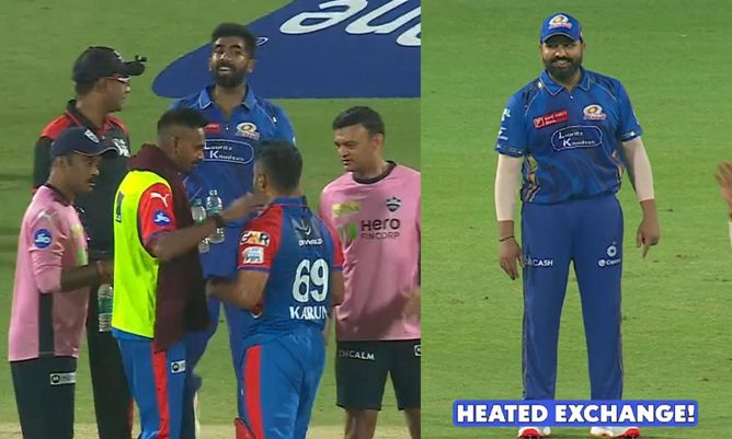 Jasprit Bumrah and Karun Nair involved in a heated moment during DC vs MI IPL 2025 match; Rohit Sharma comes up with a hilarious reaction [Watch]