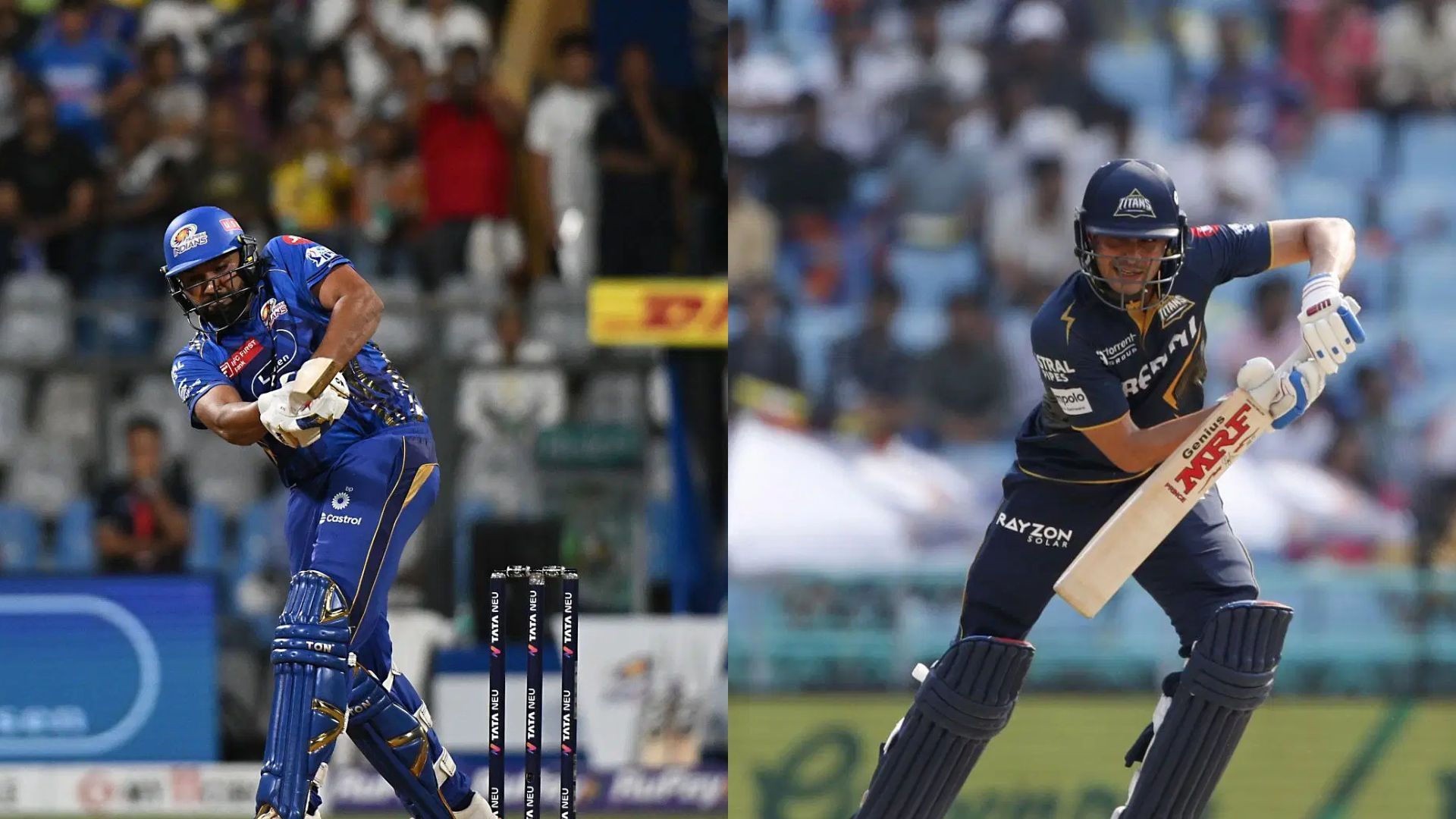 Comparison of Rohit Sharma and Shubman Gill after first 110 IPL games (Images via Getty)