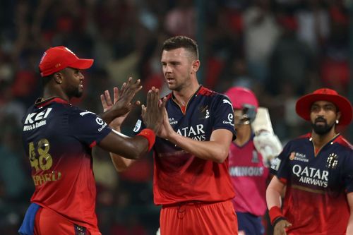 Josh Hazlewood had Yashasvi Jaiswal caught by Romario Shepherd at midwicket in his first spell. [P/C: Getty]