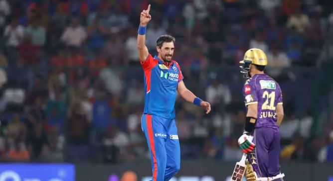 Mitchell Starc takes revenge as Rahmanullah Gurbaz gets caught behind after smashing two 4s and 6 in same over of DC vs KKR IPL 2025 match [Watch]