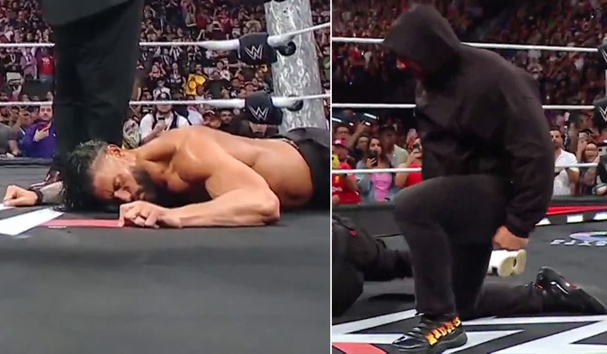 Roman Reigns &amp; CM Punk destroyed on RAW after WrestleMania. [Image credits: WWE on X]
