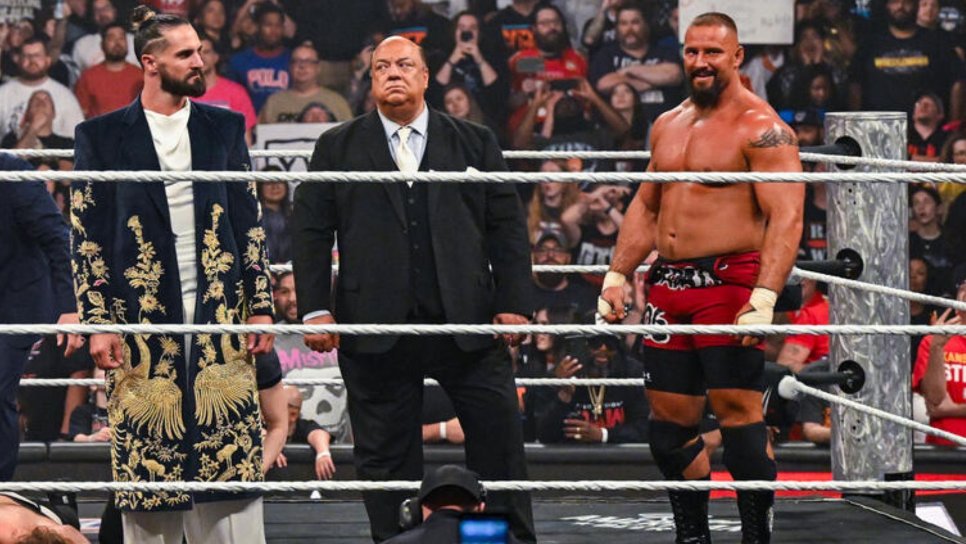 Bron Breakker joined Seth Rollins &amp; Paul Heyman on the RAW after WrestleMania 41. [Image Source: WWE.com]