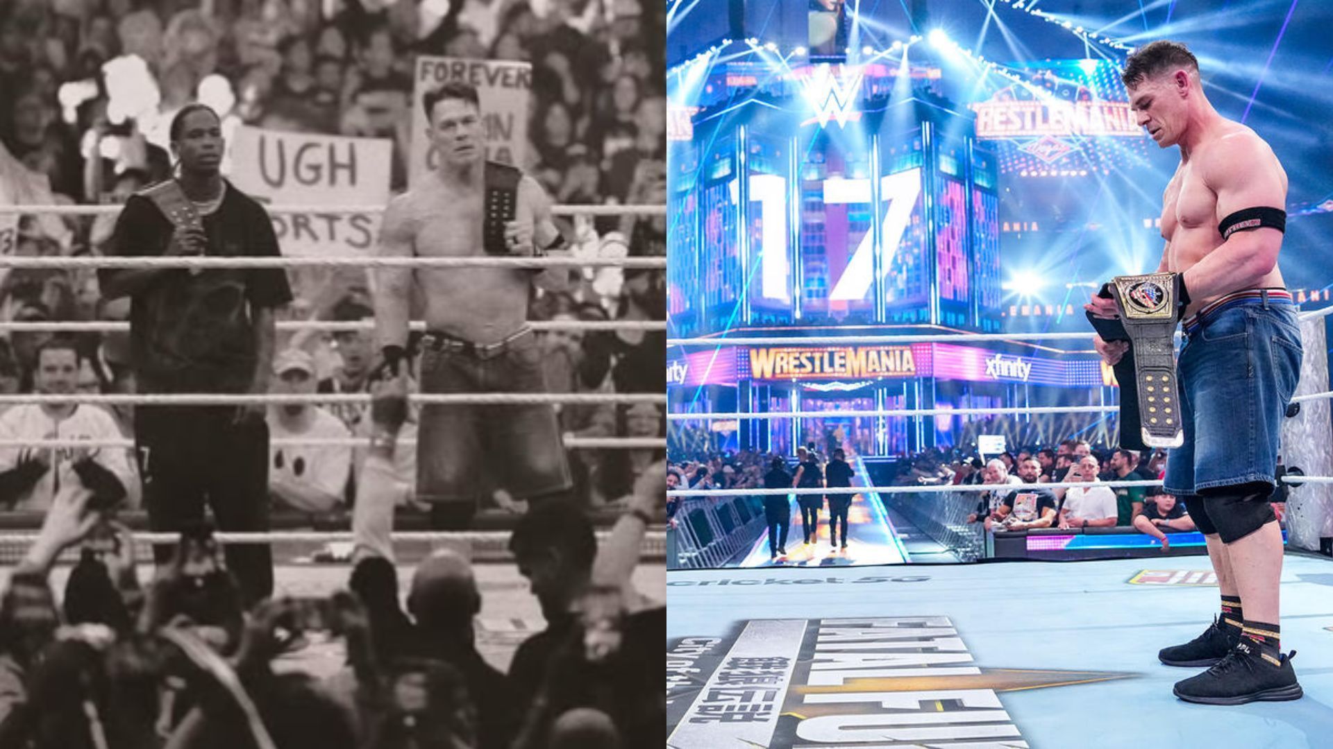 Travis Scott and John Cena stood tall at WrestleMania 41 (Image Credits: Travis Scott on Instagram and WWE.com)