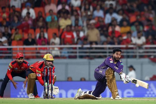 Venkatesh Iyer has aggregated 135 runs at an average of 22.50 in eight innings in IPL 2025. [P/C: Getty]