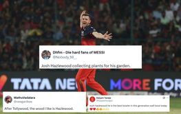 "Collecting plants for his garden" - Fans hail Josh Hazlewood for match-winning spell of 4/33 in RCB vs RR IPL 2025 clash