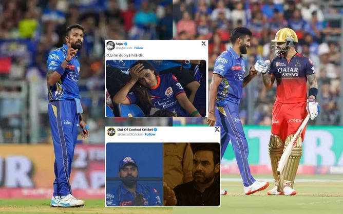 "Thank you Rajat Patidar otherwise Hardik Pandya rented fans ready to make him lone warrior"- Top 10 funny memes as RCB reach 221/5 vs MI in IPL 2025
