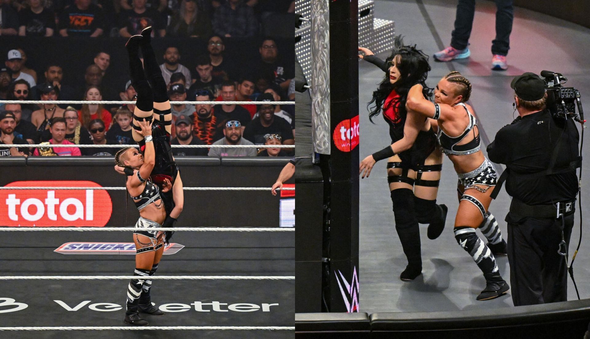 Raw में लड़ते हुए स्टैफनी वकेर और आईवी नाइल (Photo: WWE.com)