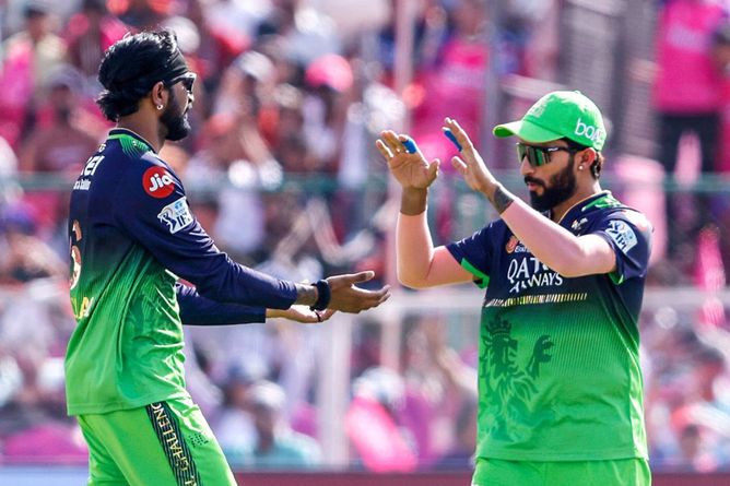 Sanju Samson’s struggling knock comes to an end as he is stumped off Krunal Pandya’s bowling in RR vs RCB IPL 2025 match [Watch]