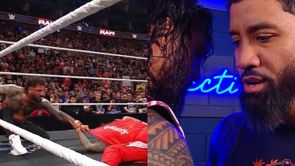 Jimmy Uso gets destroyed and busted open on WWE RAW while his brother Jey Uso watches on; top champion was responsible
