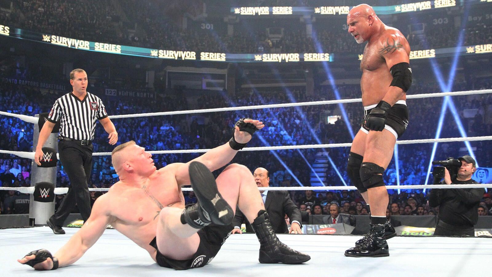 Brock Lesnar vs. Goldberg! [Image via WWE.com]